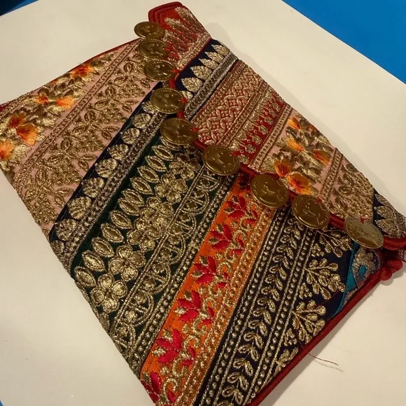 India Boutique Multicolor Embroidered Clutch $25 each - Picture 9 of 16
